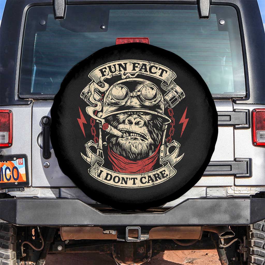 Fun Fact I Dont Care Spare Tire Cover Funny Smoking Gorilla Sarcastic TS11 No hole Black Print Your Wear