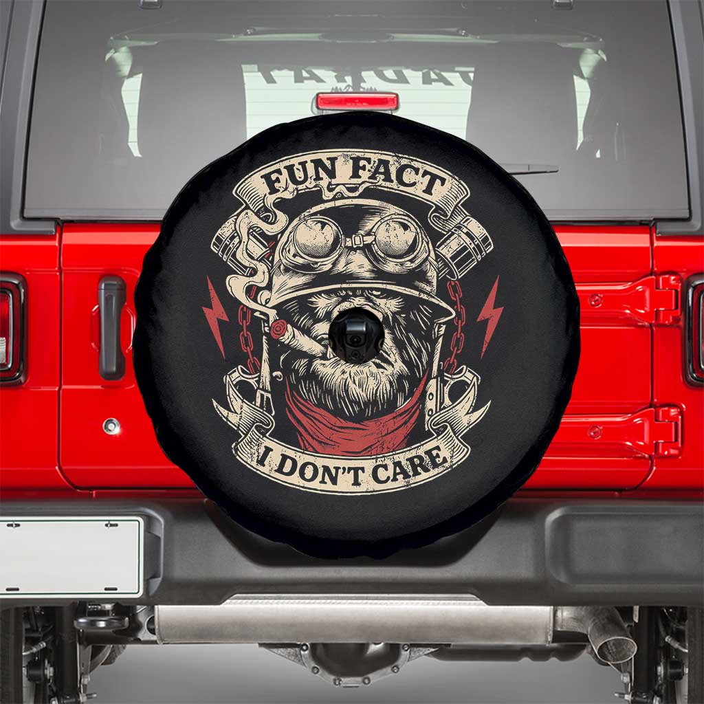 Fun Fact I Dont Care Spare Tire Cover Funny Smoking Gorilla Sarcastic TS11 Black Print Your Wear