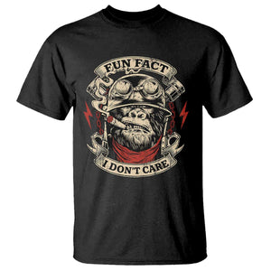 Fun Fact I Dont Care T Shirt Funny Smoking Gorilla Sarcastic TS11 Black Print Your Wear