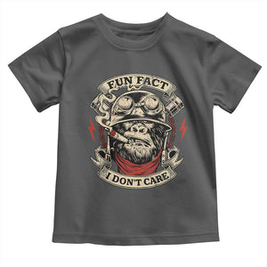 Fun Fact I Dont Care Toddler T Shirt Funny Smoking Gorilla Sarcastic TS11 Dark Heather Print Your Wear