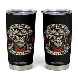 Fun Fact I Dont Care Tumbler Cup Funny Smoking Gorilla Sarcastic TS11 Black Print Your Wear