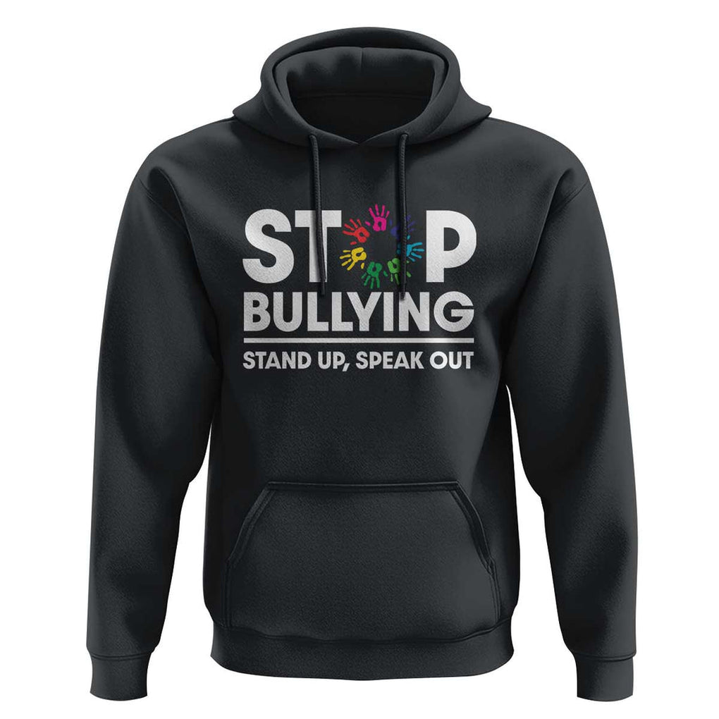Unity Day Hoodie Stop Bullying Stand Up Speak Out Hand Prints Anti Bullying Awareness TS11 Black Print Your Wear