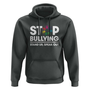 Unity Day Hoodie Stop Bullying Stand Up Speak Out Hand Prints Anti Bullying Awareness TS11 Dark Heather Print Your Wear