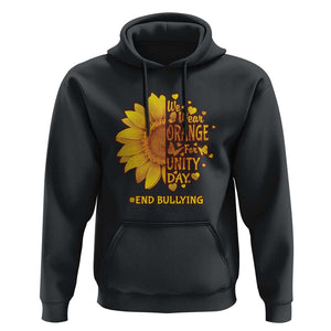Anti Bullying Awareness Hoodie We Wear Orange For Unity Day End Bullying Sunflower TS11 Black Print Your Wear