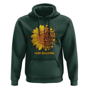 Anti Bullying Awareness Hoodie We Wear Orange For Unity Day End Bullying Sunflower TS11 Dark Forest Green Print Your Wear