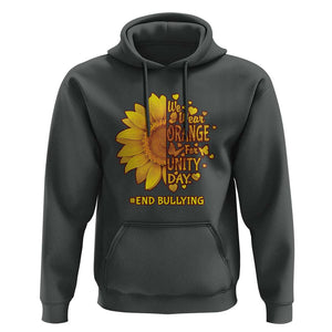 Anti Bullying Awareness Hoodie We Wear Orange For Unity Day End Bullying Sunflower TS11 Dark Heather Print Your Wear