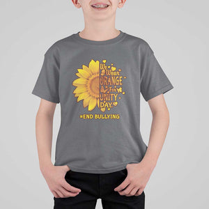 Anti Bullying Awareness T Shirt For Kid We Wear Orange For Unity Day End Bullying Sunflower TS11 Charcoal Print Your Wear