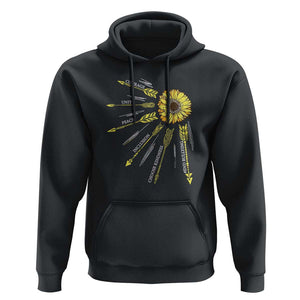 Anti Bullying Awareness Hoodie Courage Unity Peace Inclusion Choose Kindness Sunflower TS11 Black Print Your Wear