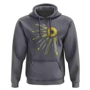 Anti Bullying Awareness Hoodie Courage Unity Peace Inclusion Choose Kindness Sunflower TS11 Charcoal Print Your Wear