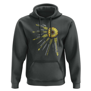 Anti Bullying Awareness Hoodie Courage Unity Peace Inclusion Choose Kindness Sunflower TS11 Dark Heather Print Your Wear