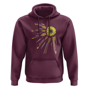 Anti Bullying Awareness Hoodie Courage Unity Peace Inclusion Choose Kindness Sunflower TS11 Maroon Print Your Wear