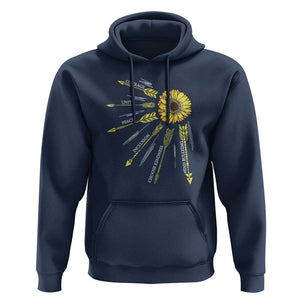 Anti Bullying Awareness Hoodie Courage Unity Peace Inclusion Choose Kindness Sunflower TS11 Navy Print Your Wear