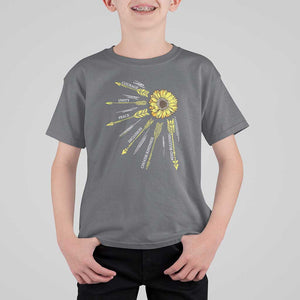 Anti Bullying Awareness T Shirt For Kid Courage Unity Peace Inclusion Choose Kindness Sunflower TS11 Charcoal Print Your Wear