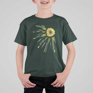 Anti Bullying Awareness T Shirt For Kid Courage Unity Peace Inclusion Choose Kindness Sunflower TS11 Dark Forest Green Print Your Wear