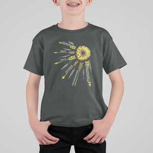 Anti Bullying Awareness T Shirt For Kid Courage Unity Peace Inclusion Choose Kindness Sunflower TS11 Dark Heather Print Your Wear