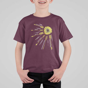 Anti Bullying Awareness T Shirt For Kid Courage Unity Peace Inclusion Choose Kindness Sunflower TS11 Maroon Print Your Wear