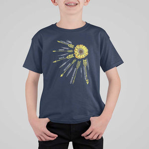 Anti Bullying Awareness T Shirt For Kid Courage Unity Peace Inclusion Choose Kindness Sunflower TS11 Navy Print Your Wear