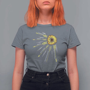 Anti Bullying Awareness T Shirt For Women Courage Unity Peace Inclusion Choose Kindness Sunflower TS11 Charcoal Print Your Wear