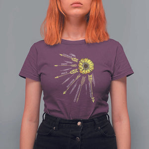 Anti Bullying Awareness T Shirt For Women Courage Unity Peace Inclusion Choose Kindness Sunflower TS11 Maroon Print Your Wear