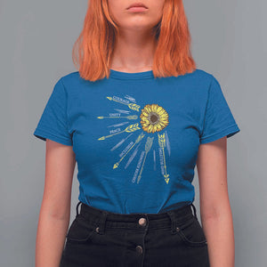 Anti Bullying Awareness T Shirt For Women Courage Unity Peace Inclusion Choose Kindness Sunflower TS11 Royal Blue Print Your Wear