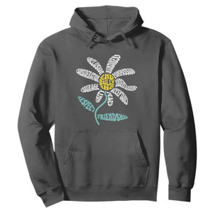 Anti Bullying Awareness Hoodie End Bullying Courage Kindness Peace Inclusion Daisy Flower TS11 Dark Heather Print Your Wear