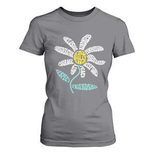 Anti Bullying Awareness T Shirt For Women End Bullying Courage Kindness Peace Inclusion Daisy Flower TS11 Charcoal Print Your Wear