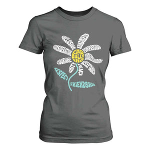 Anti Bullying Awareness T Shirt For Women End Bullying Courage Kindness Peace Inclusion Daisy Flower TS11 Dark Heather Print Your Wear