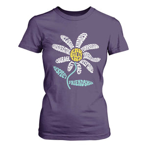 Anti Bullying Awareness T Shirt For Women End Bullying Courage Kindness Peace Inclusion Daisy Flower TS11 Purple Print Your Wear
