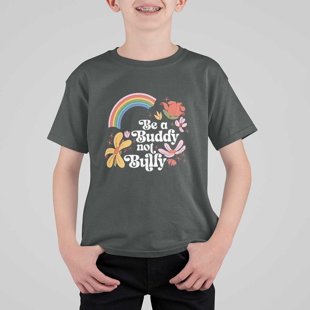 Unity Day T Shirt For Kid Be A Buddy Not A Bully Anti Bullying Awareness Flower Star TS11 Dark Heather Print Your Wear