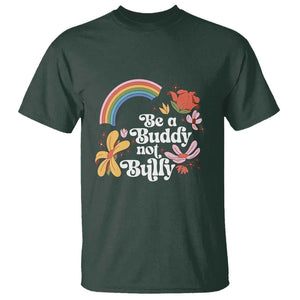 Unity Day T Shirt Be A Buddy Not A Bully Anti Bullying Awareness Flower Star TS11 Dark Forest Green Print Your Wear