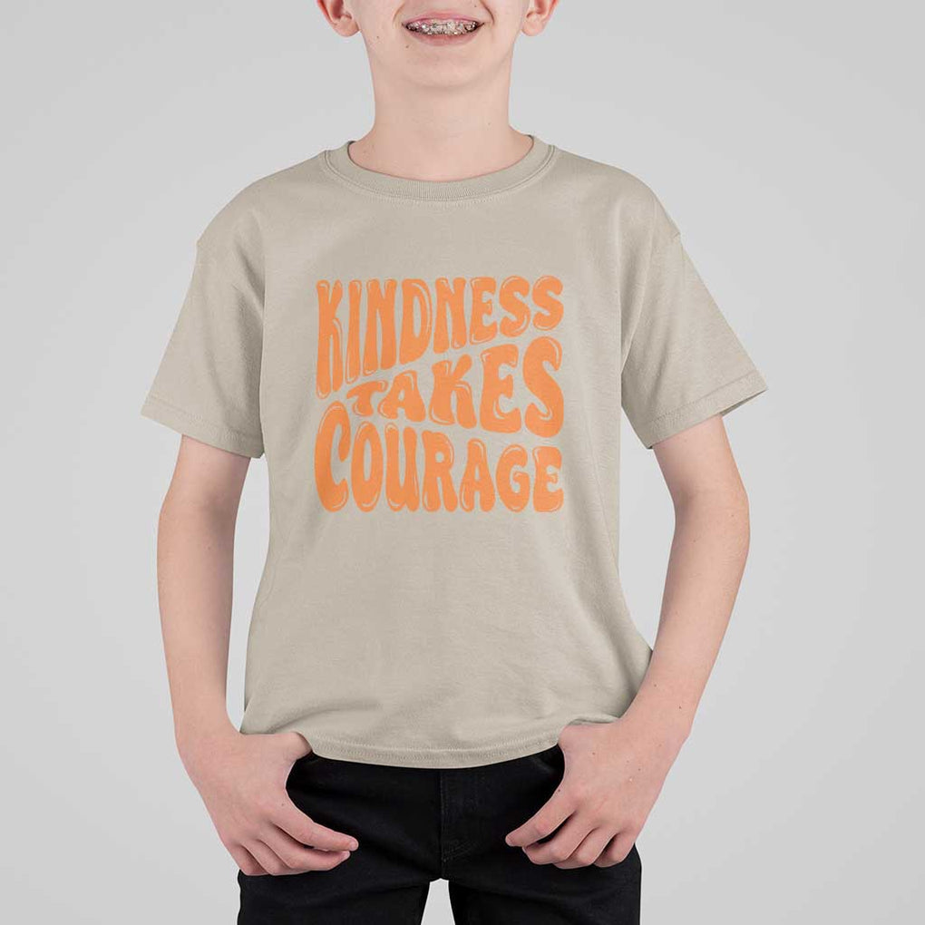 Unity Day T Shirt For Kid Kindness Takes Courage Anti Bullying Awareness TS11 Sand Print Your Wear