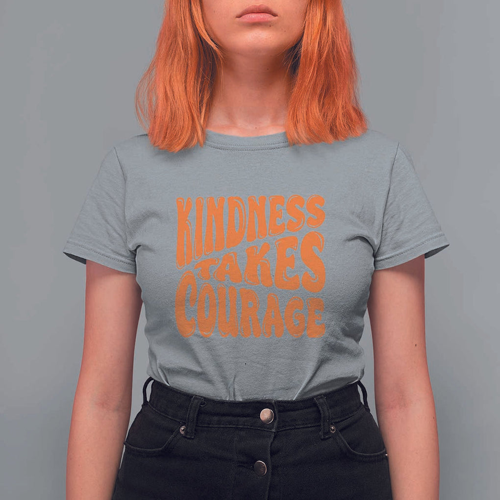 Unity Day T Shirt For Women Kindness Takes Courage Anti Bullying Awareness TS11 Sport Gray Print Your Wear