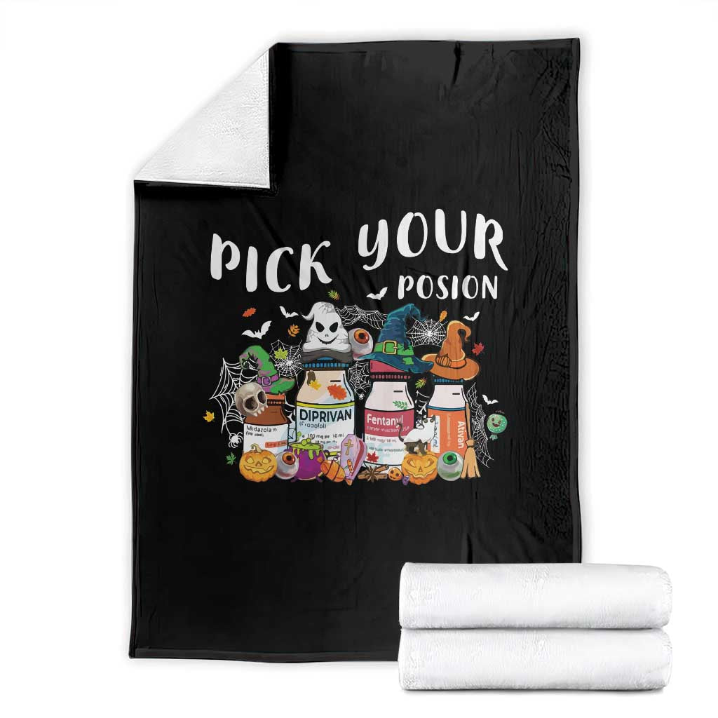 Halloween Nurse Throw Blanket Pick Your Poison Pharmacy Witches TS11 Black Print Your Wear
