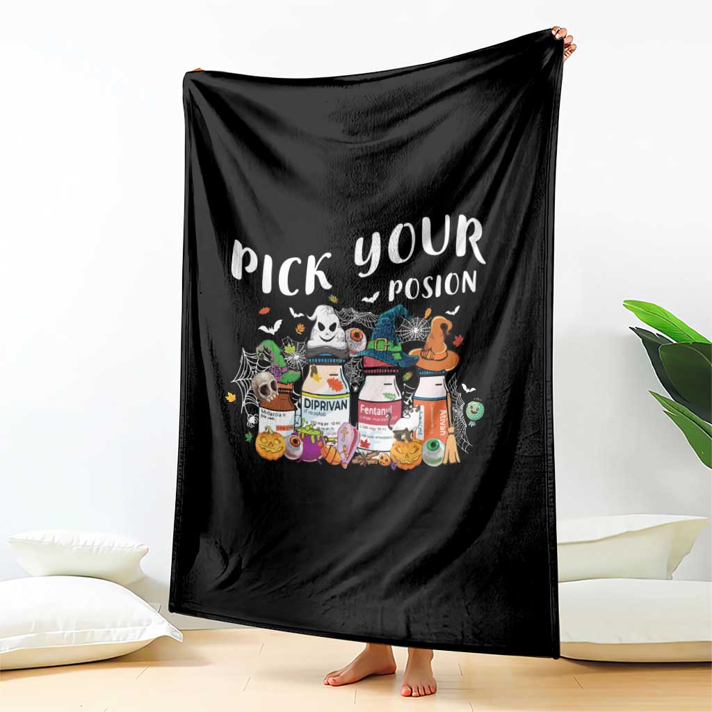 Halloween Nurse Throw Blanket Pick Your Poison Pharmacy Witches TS11 Print Your Wear