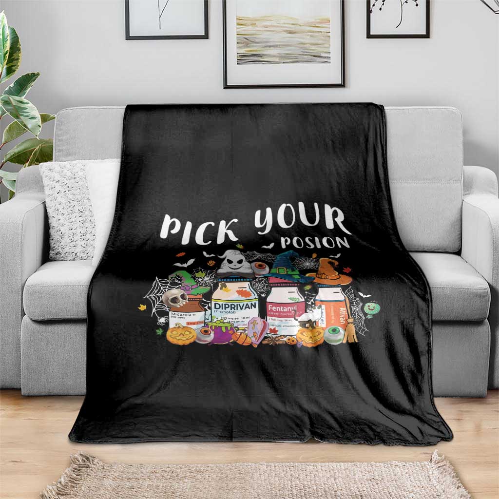 Halloween Nurse Throw Blanket Pick Your Poison Pharmacy Witches TS11 Print Your Wear