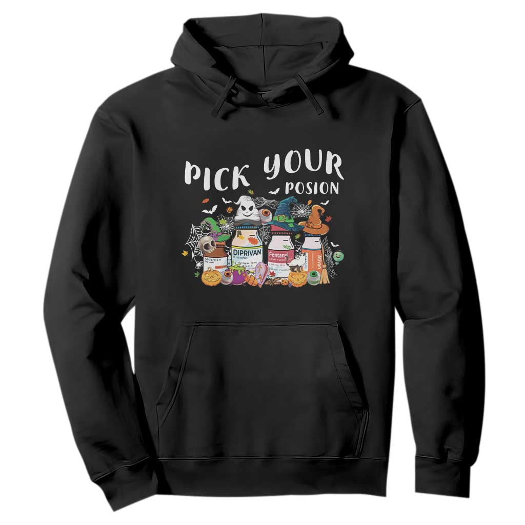 Halloween Nurse Hoodie Pick Your Poison Pharmacy Witches TS11 Black Print Your Wear