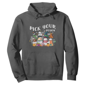 Halloween Nurse Hoodie Pick Your Poison Pharmacy Witches TS11 Dark Heather Print Your Wear