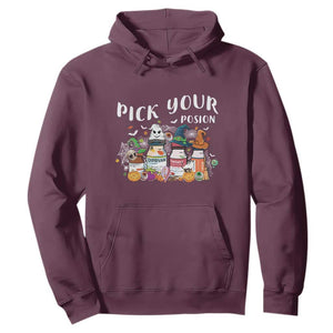 Halloween Nurse Hoodie Pick Your Poison Pharmacy Witches TS11 Maroon Print Your Wear