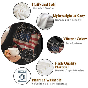 This Is The Turning Point Throw Blanket Patriotic American Map Vintage USA Flag TS11 Print Your Wear
