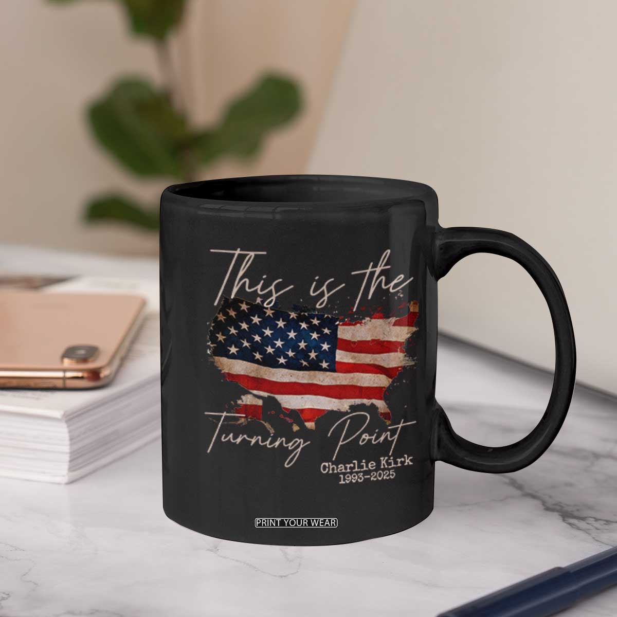 This Is The Turning Point Coffee Mug Patriotic American Map Vintage USA Flag TS11 Print Your Wear