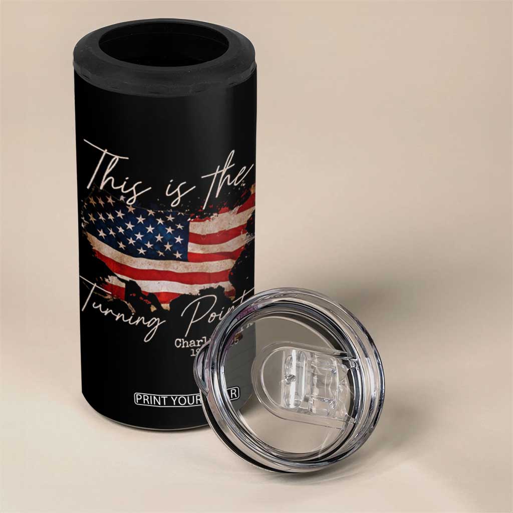 This Is The Turning Point 4 in 1 Can Cooler Tumbler Patriotic American Map Vintage USA Flag TS11 Print Your Wear