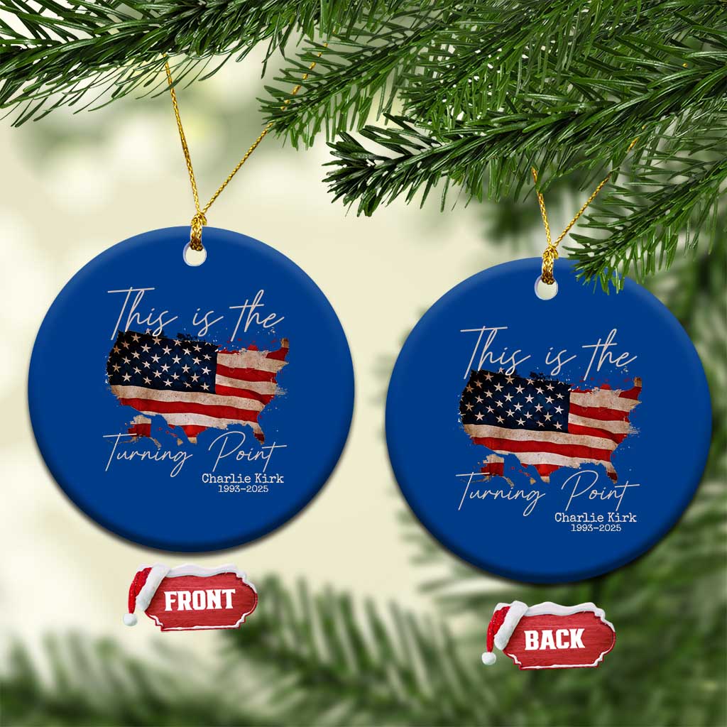 This Is The Turning Point Ceramic Ornament Patriotic American Map Vintage USA Flag TS11 1pc Blue Print Your Wear