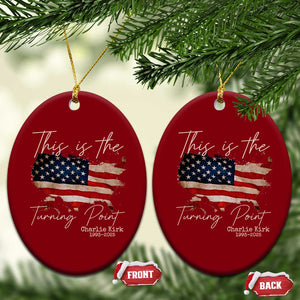 This Is The Turning Point Ceramic Ornament Patriotic American Map Vintage USA Flag TS11 Print Your Wear