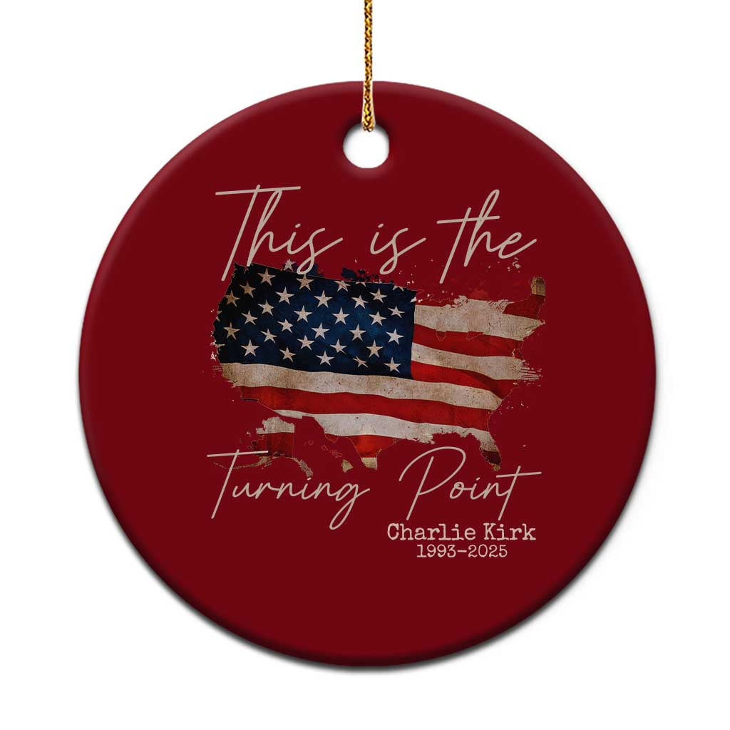 This Is The Turning Point Ceramic Ornament Patriotic American Map Vintage USA Flag TS11 1pc Red Print Your Wear