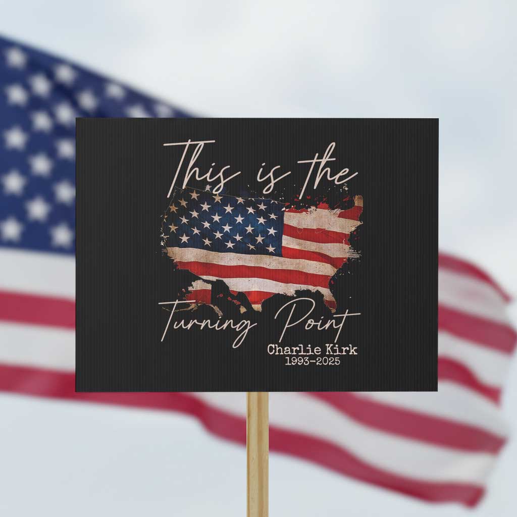 This Is The Turning Point Protest Sign Patriotic American Map Vintage USA Flag TS11 Horizontal 18" × 24" Black Print Your Wear