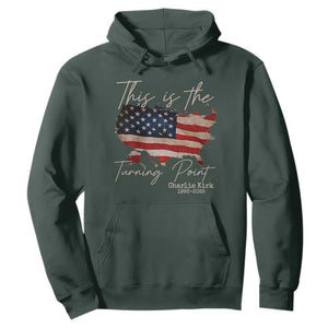 This Is The Turning Point Hoodie Patriotic American Map Vintage USA Flag TS11 Dark Forest Green Print Your Wear
