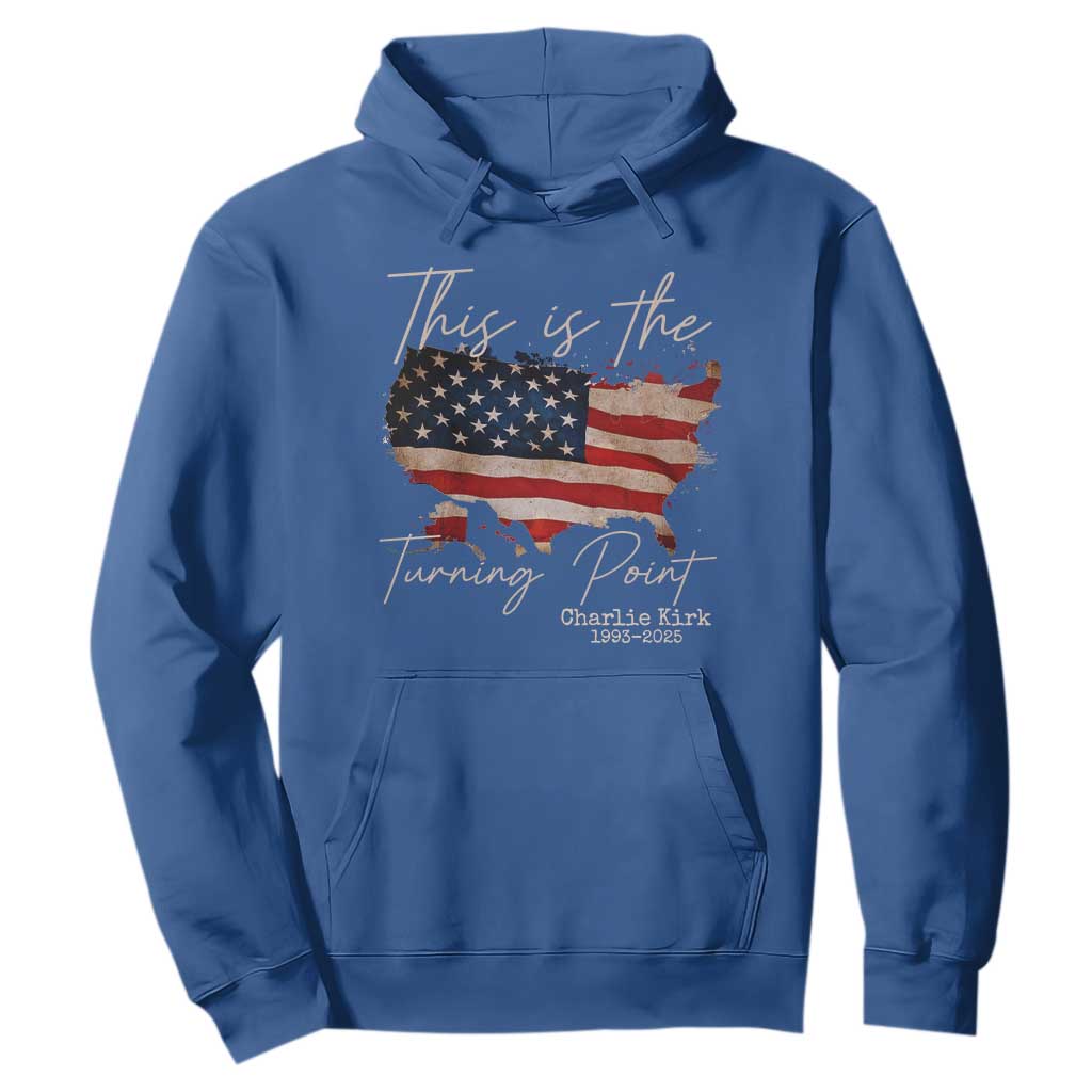 This Is The Turning Point Hoodie Patriotic American Map Vintage USA Flag TS11 Royal Blue Print Your Wear