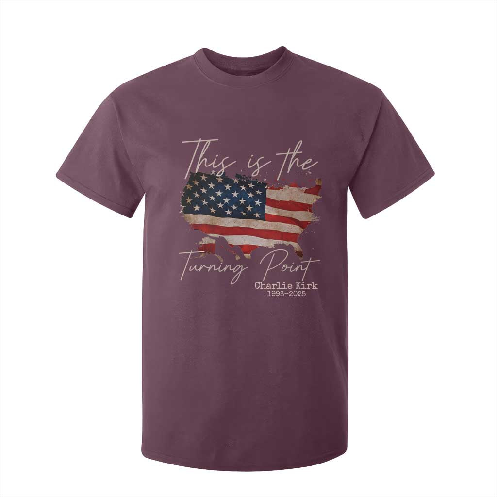 This Is The Turning Point T Shirt For Kid Patriotic American Map Vintage USA Flag TS11 Maroon Print Your Wear