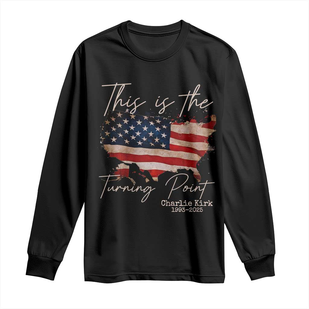 This Is The Turning Point Long Sleeve Shirt Patriotic American Map Vintage USA Flag TS11 Black Print Your Wear