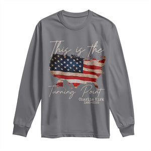 This Is The Turning Point Long Sleeve Shirt Patriotic American Map Vintage USA Flag TS11 Charcoal Print Your Wear